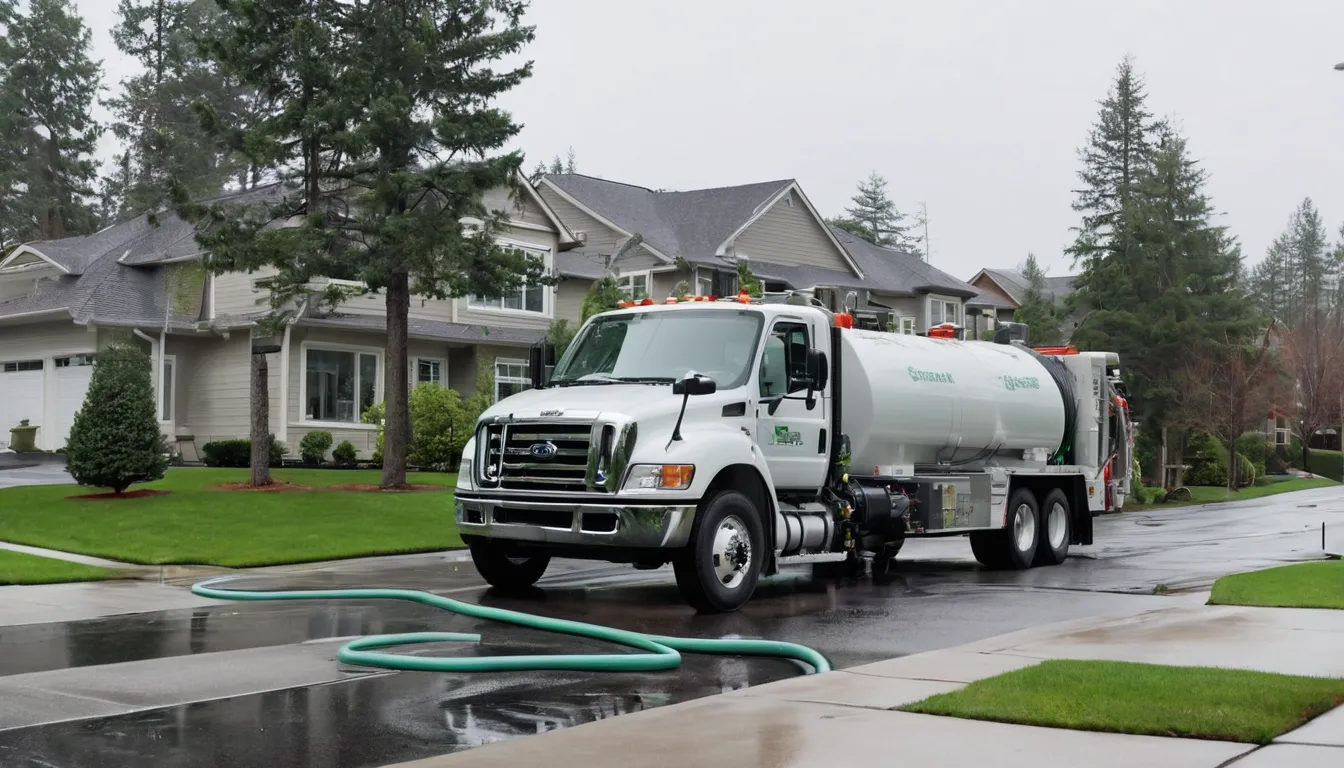 A septic truck parked near a home in the Bothell area